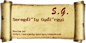 Seregély Györgyi névjegykártya